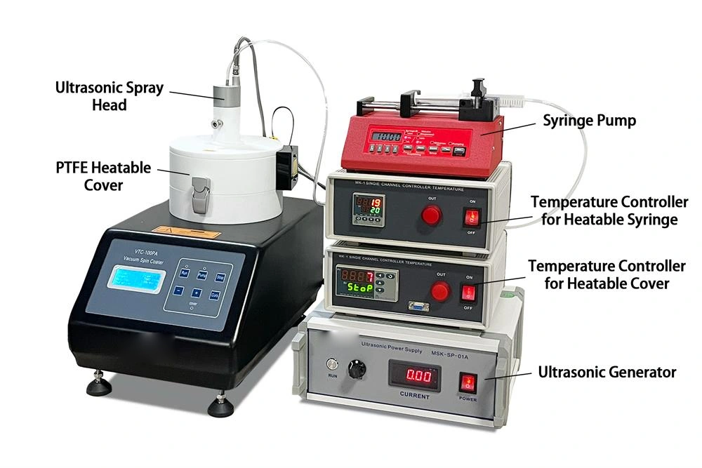 VTC100PA-PTFEUS Heated PTFE Spin Coater with Ultrasonic Spray Delivery